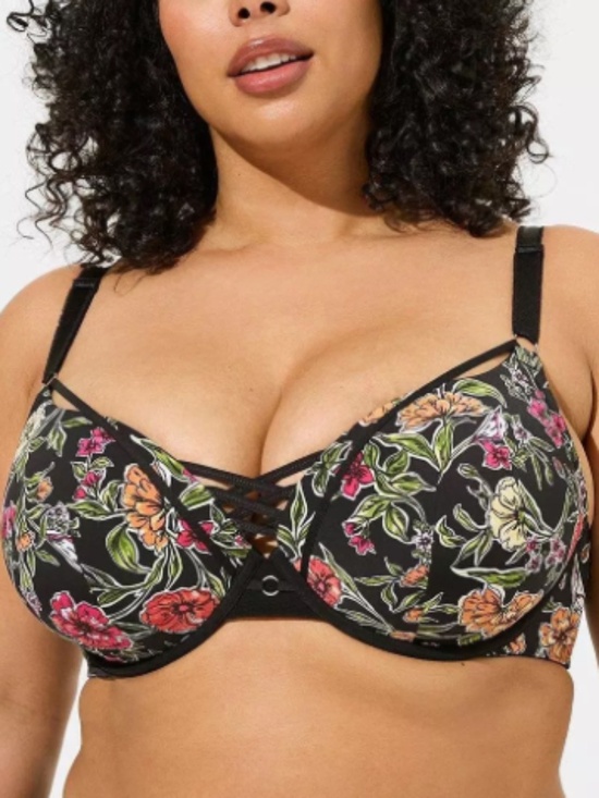 torrid Other - Torrid XO Plunge Push-Up Bra Sz 40C in Sketchy Garden Floral Rich Black